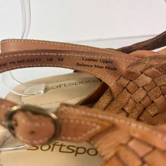 Softspots Sandals Womens 10 Brown Tan Tela Slingback Open Toe Leather - Picture 6 of 14